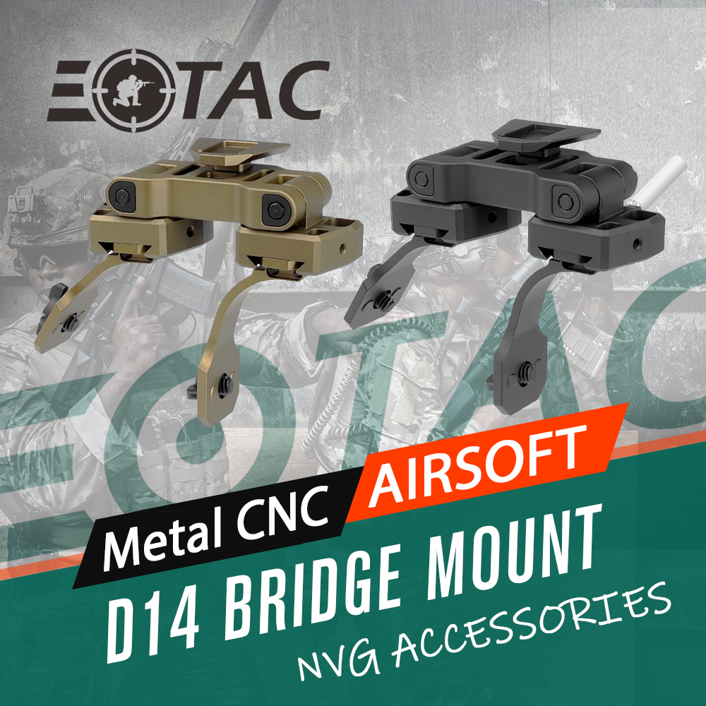 Night Vision Mount by 6061-T6 Aluminum D14 Bridge Dual PVS-14 NVG Mount For single and dual PVS-14 Configurations