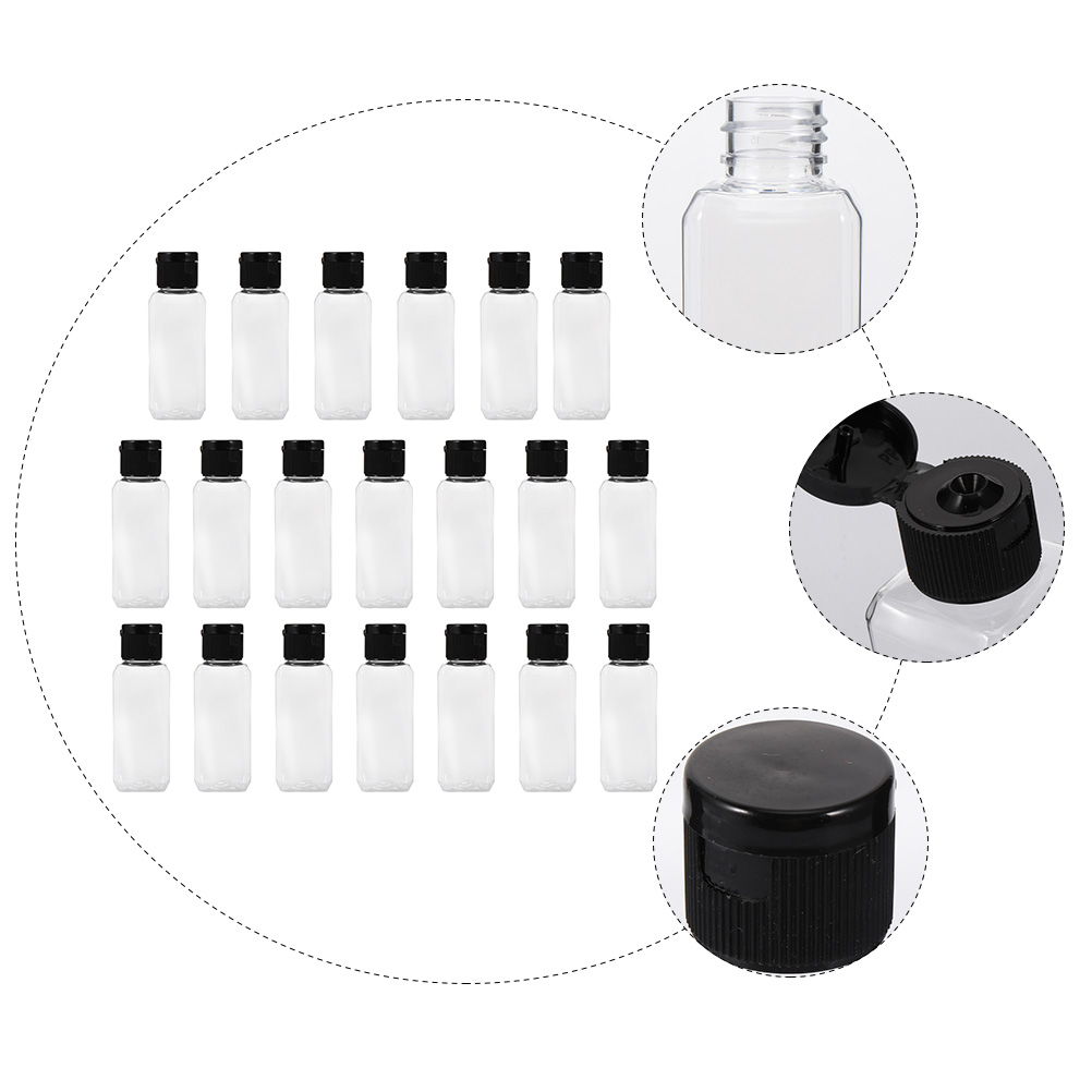 Clear Transparent Square Bottle Portable Travel Dispenser Empty Containers Reusable