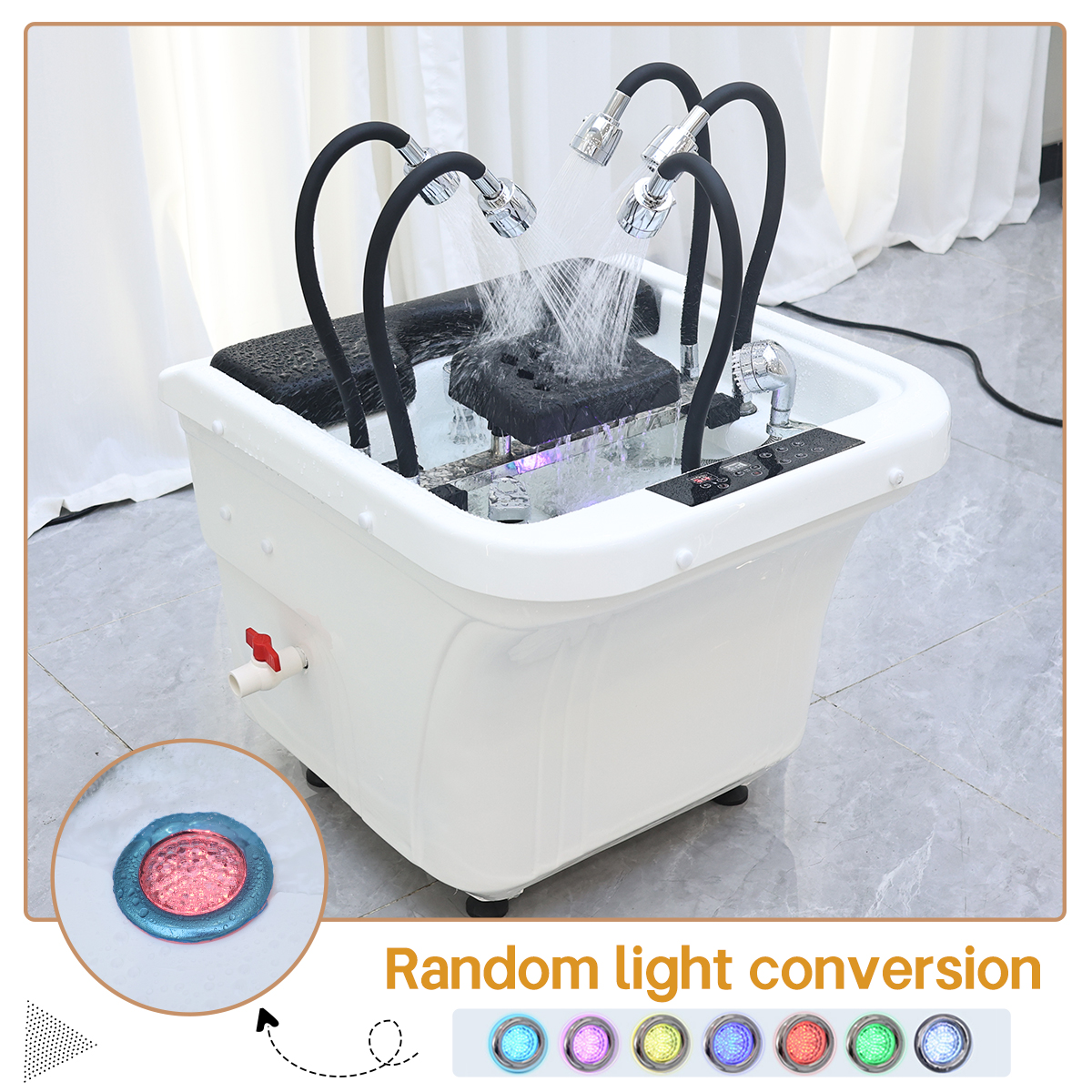 Commercial Beauty Spa Salon Furniture Portable Adjustable Height Washing Hair Bowl Shampoo Basin Sink for Head Spa Chair