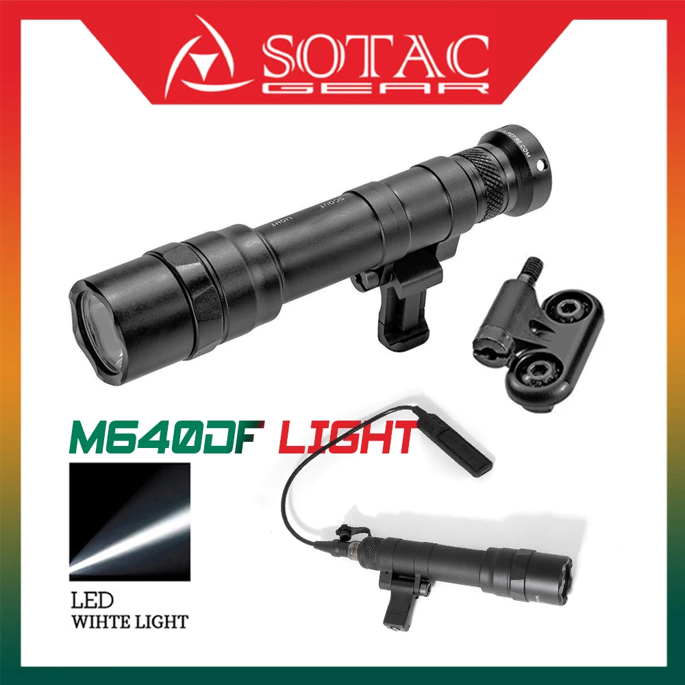 Sotac M640DF M640V Flashlight 650Lumens Weapon Light Fit Picatinny and Mlok Rail Mount, AR15, Tactical Accessories with Button