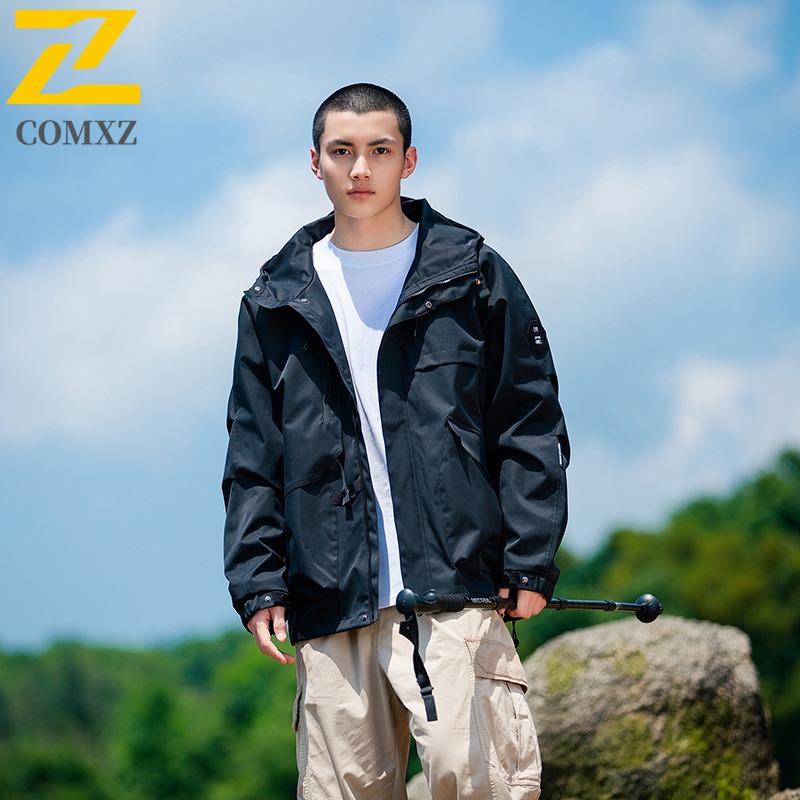 Men's Korean Style Hooded Workwear Jacket Windproof Waterproof Mountain Outdoor Parka with Multi-Pockets Many Color Options 2025