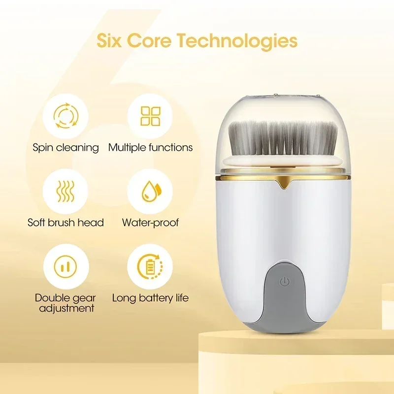 3 IN 1 Electric Face Cleansing Brush Skin Cleansing Pore Face Skin Care Massager Heads Spin Brush Deep Clean Blackhead Care Tool
