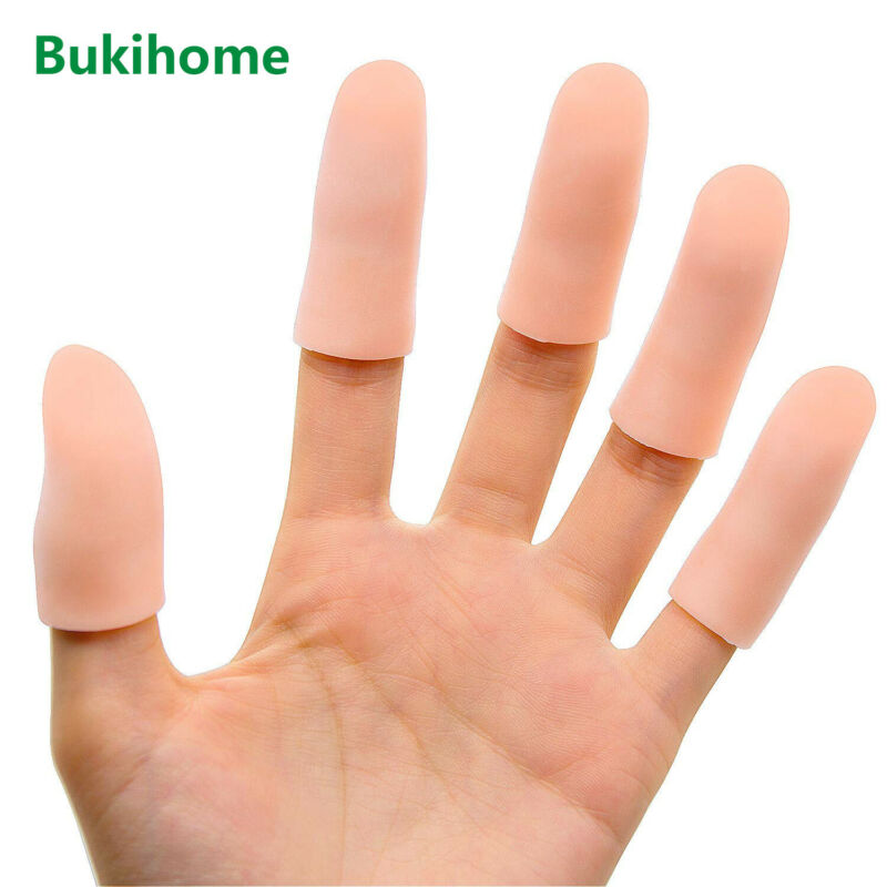 Bukihome 12 Pcs 2.3*6.7cm Finger Protectors Cots Sleeves Tube Thumb Covers For Corn Blister Cracked Pain Relief D2740