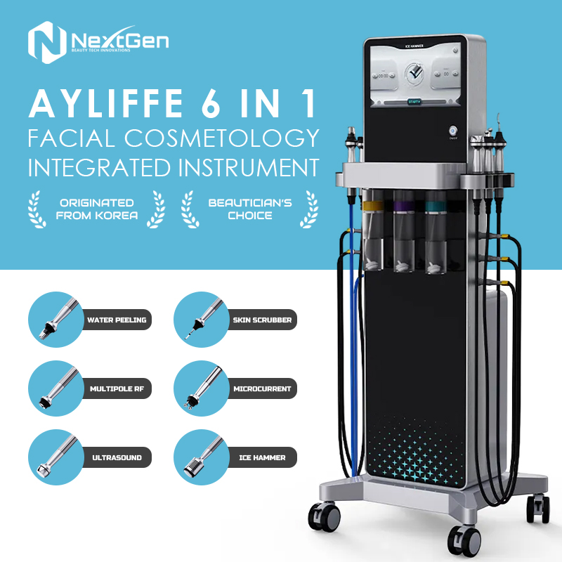 6 in 1 Water Peeling Skin Care Machine Multifunction Hydro Facial Deep Cleansing Face Lift Anti-Aging Beauty Salon Spa Device