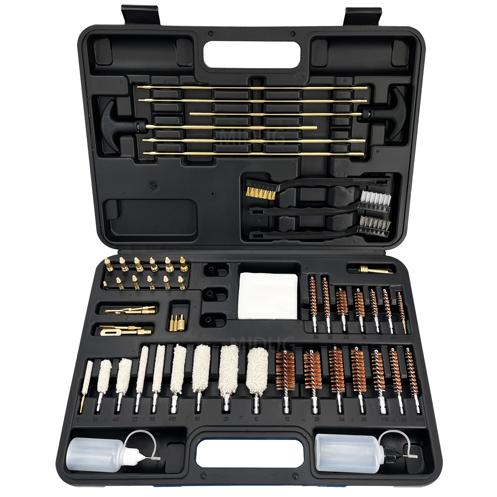 MIDUG Universal Gun Cleaning Kit Case Handgun Rifle Pistol Gun Brush Tool for Hunting, Shotgun, 9mm, 12 Gauge .40/.45 Caliber