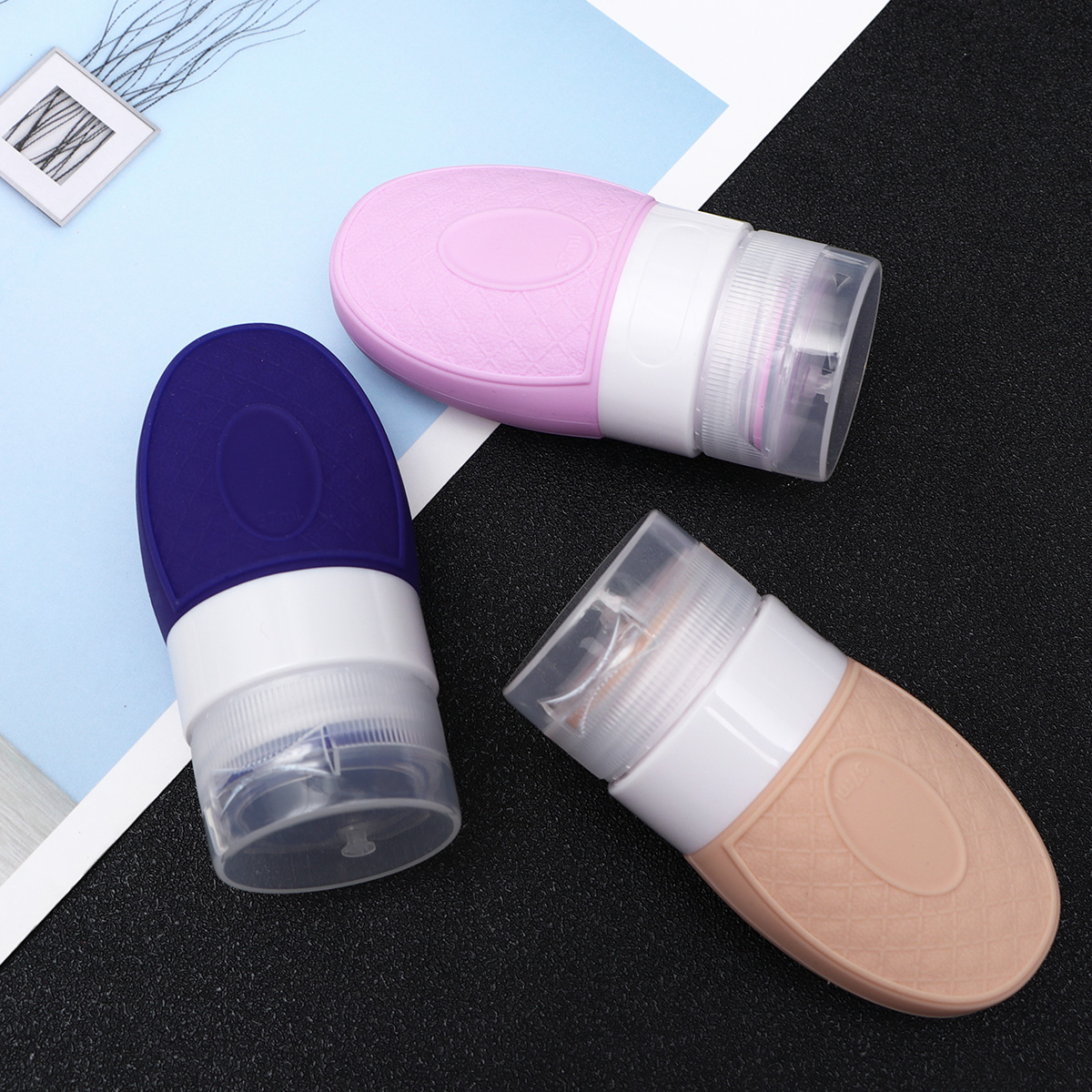 5Pcs Silicone Bottles Empty Travel Accessories Refillable Shower Subpackaging Food Grade Cosmetics Containers Portable Storage