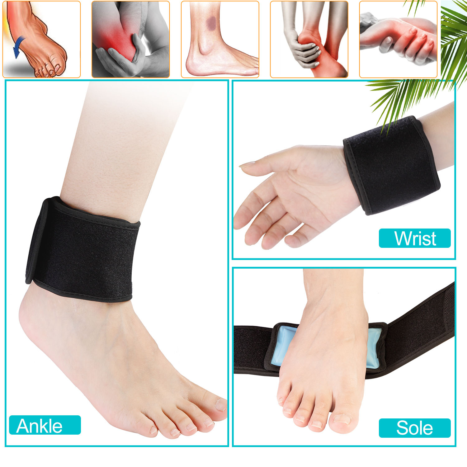 1pc Fixed Sport Wrist Guard Ice Compress Wrist Strap Sprain Tendonitis Fastener Tape Wristband Ultra Thin Joint Brace Badminton