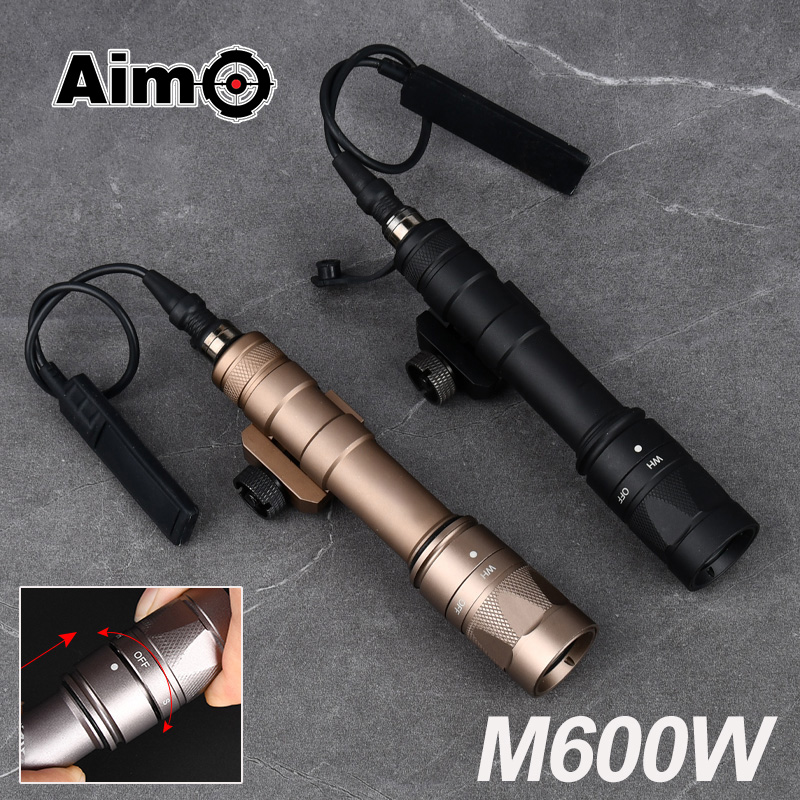 WADSN SF M600 M600W Tactical Scout Light AR15 Rifle Strobe Weapon Light M600W Airsoft Flashlight Torch Pressure Pad Switch