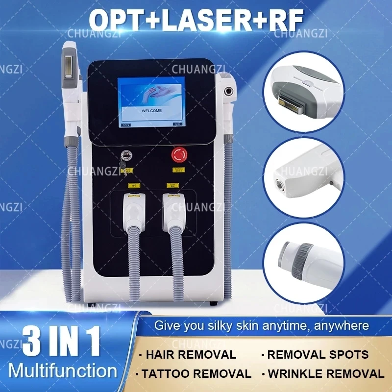 OPT IPL Picosecond Laser RF Facial Multifunctional Beauty Machine 3 IN 1 Remove Wrinkles Freckles Pigment Painless Hair Removal