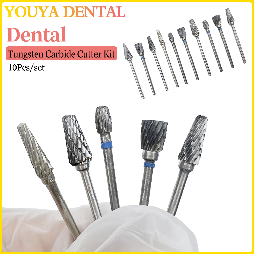 10Pc/set Tungsten Carbide Cutter Kit Milling Cutter Rotary Grind Head steel cone drill set diamond drill for Remove or Polishing