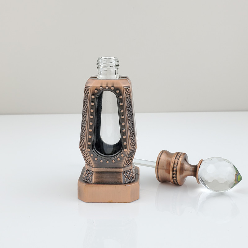 10ml Vintage Metal Glass Bottles for Arabian Essential Oils, Vietnamese Perfume Decanting and Embroidery Pigments