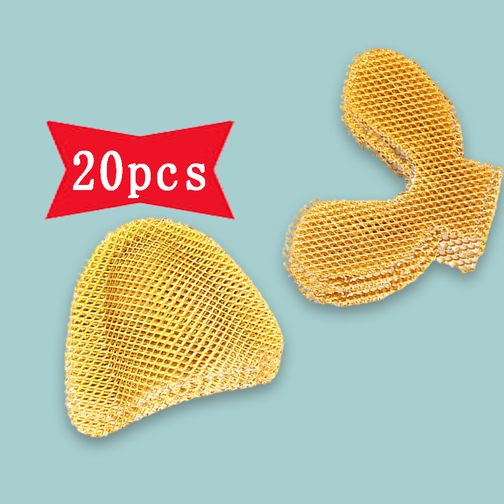 20Pcs Reinforcement Dental Mesh Golden Metal Palatal Reinforcement Mesh for Upper and Lower Palatal