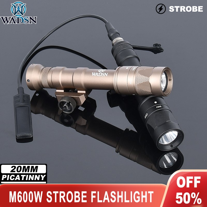 Wadsn Metal M600W Tactical Weapon Light M300W Strobe Flashlight LED Whitelight Hunting Rifle Torch Fit 20mm Picatinny Rail