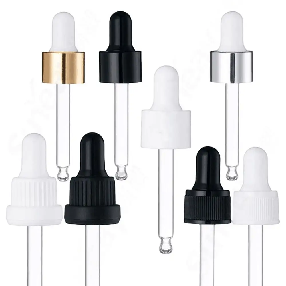 100Pcs Hair Essential Oils Serum Dropper Aluminum Caps 18/20MM Empty Containers Cap for Perfumes Liquid Skincare Cosmetic Bottle