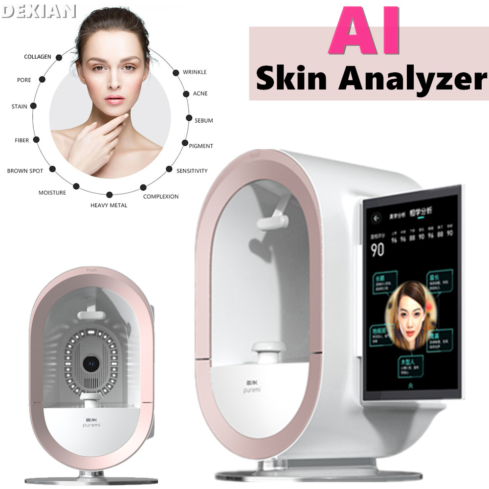 2025 AI Skin Analyzer Wrinkles spots pores Acne Analysis 12 Spectral Face Analyzer Deep Detectio 3D Skin Detection Data Archive