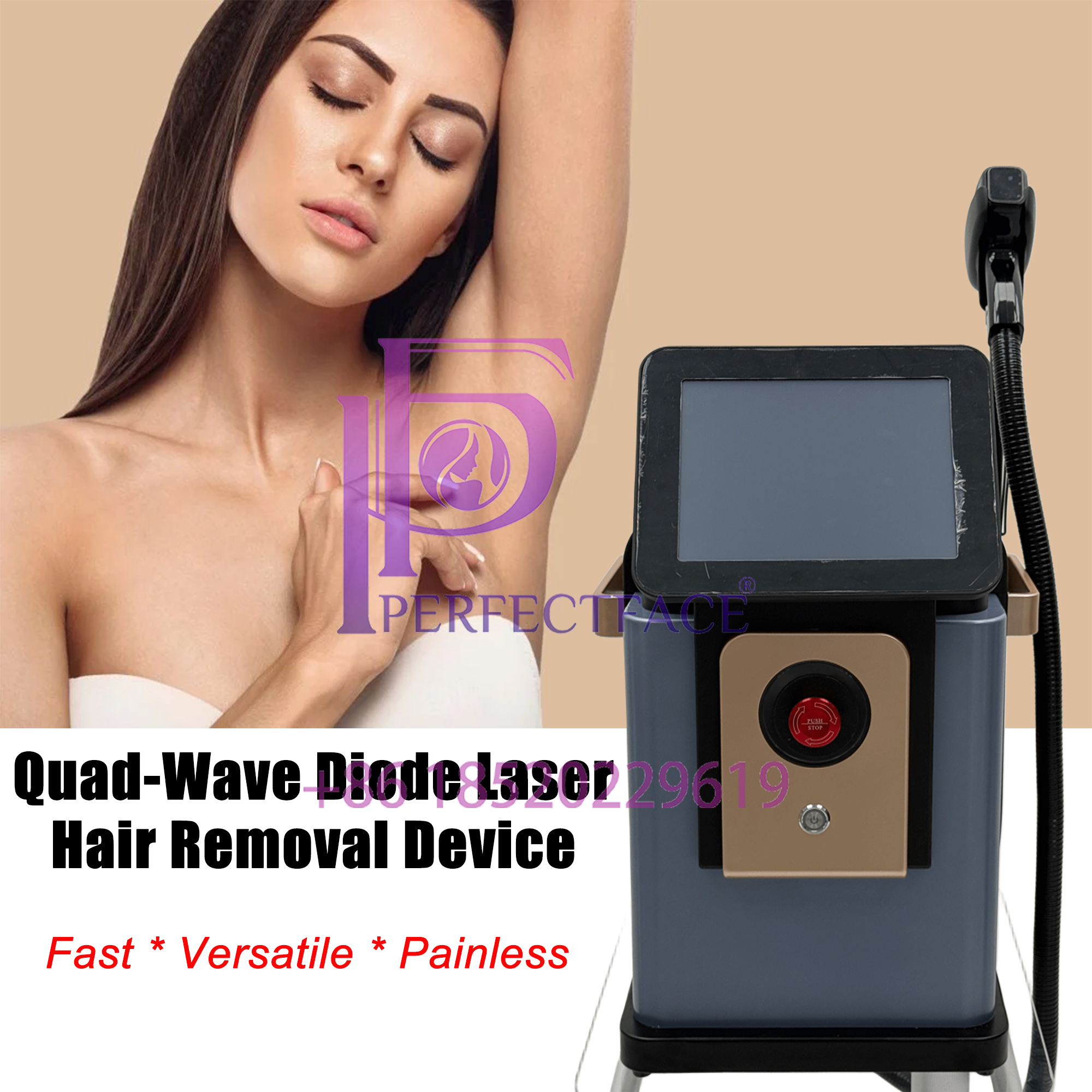 4-Band Diode Laser Hair Removal Reduction + Skin Rejuvenation｜790/808/940/1064nm Vascular Support｜4000W 200J/cm²｜CE Certified