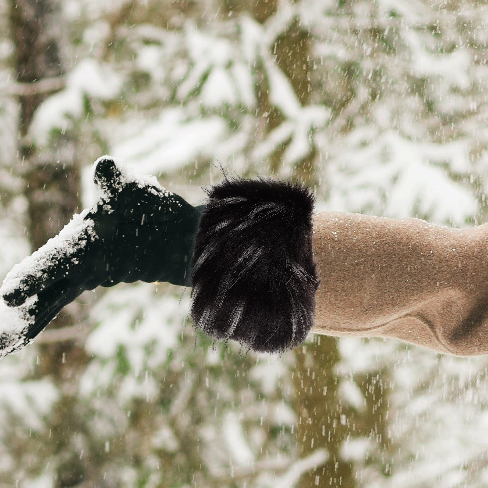 2 Pcs Warm Furry Wrist Guards Winter Cuffs Warmers Rest Fuzzy Bands Faux Acrylic Women Miss