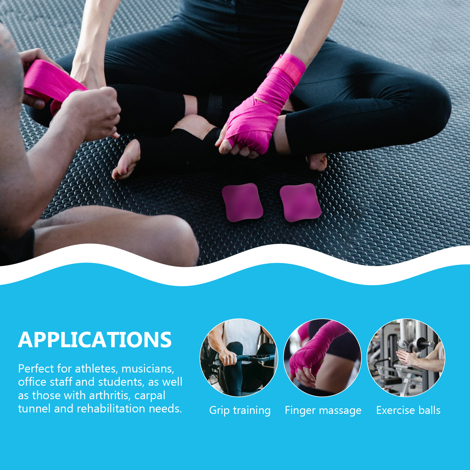 Grip Ball Finger Trainer Hand Massage Balls Massager Exercise Palm Wrist for Fitness