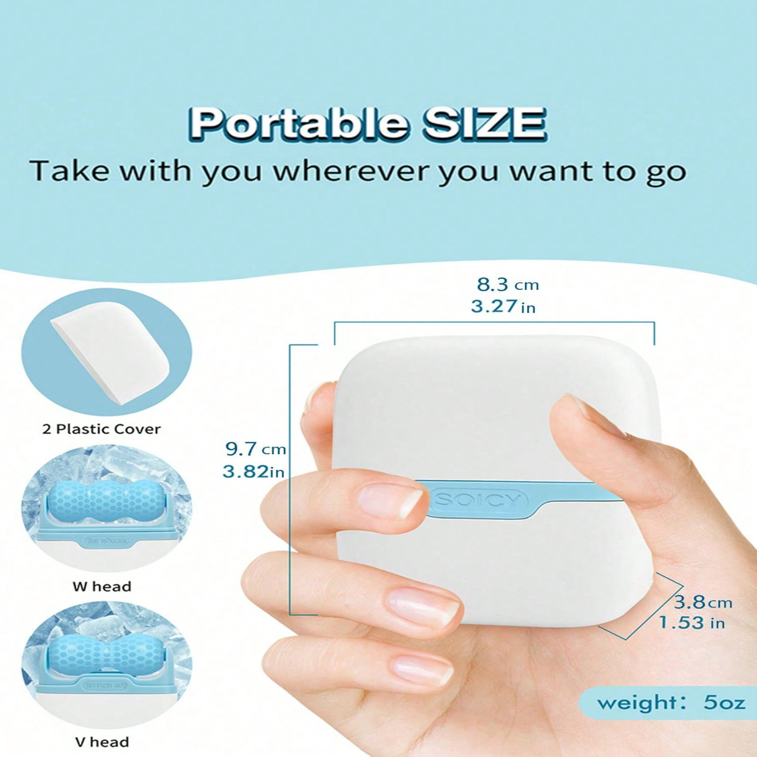 S30 Double Roller Facial Ice Compress Handheld  Skin Rejuvenation Beauty Device Mini Double Head Microneedle Ice Roller,Please P