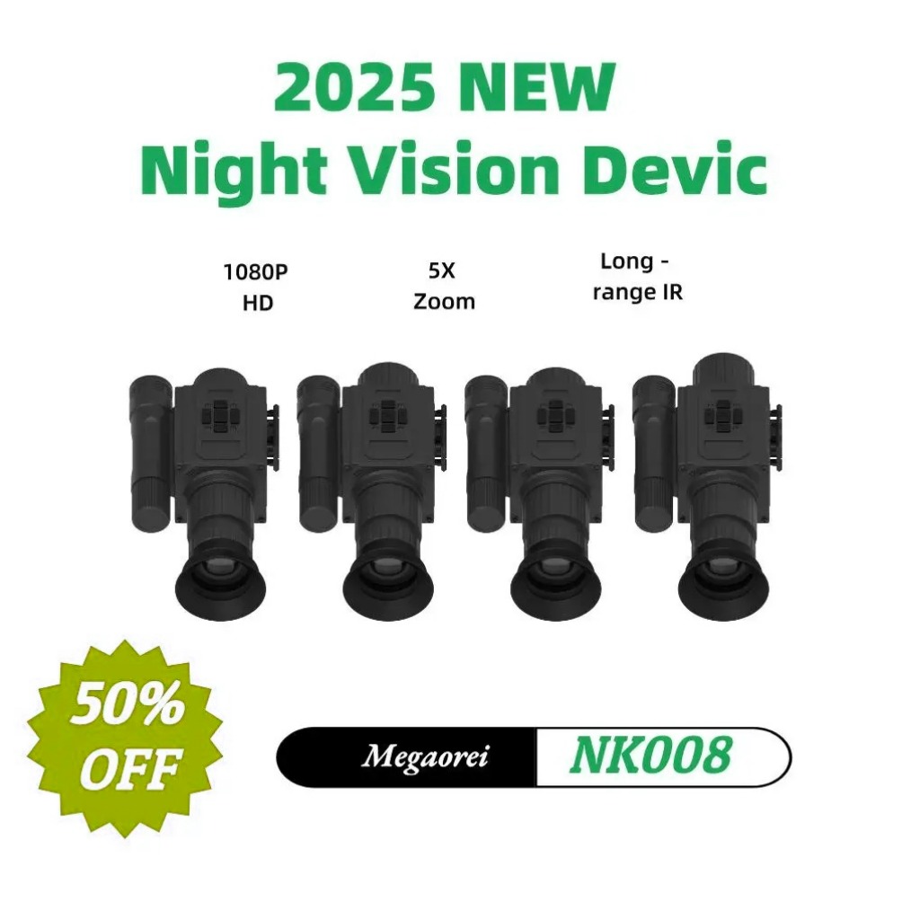 Megaorei NK008 Wildlife Night Hunting Camera 2025 - 5X Zoom, 850/940nm, 4 Lenses, HD, 20mm Rail​​ (126 Chars)