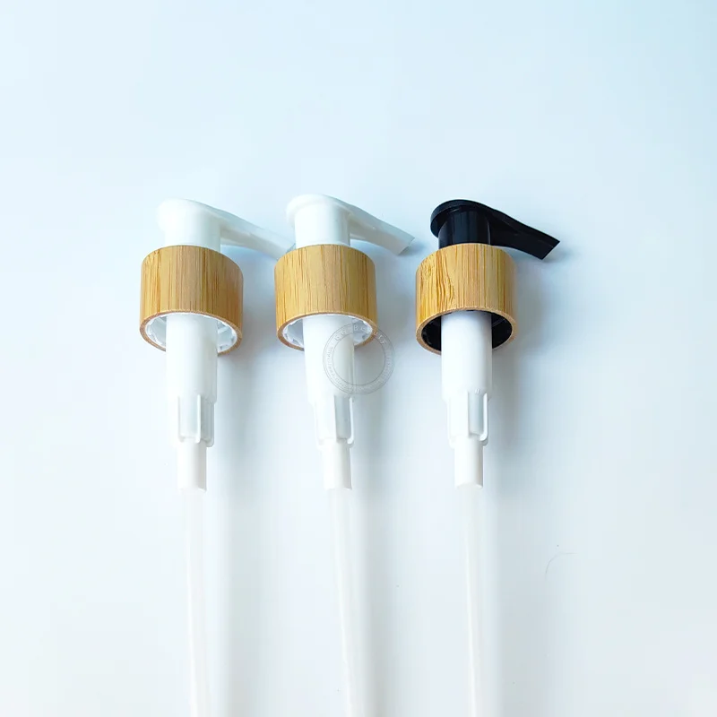 Emulsion Pump Bamboo Cover Lotion Liquid Makeup Dispenser PumpsBottles Nozzle Bamboo Shampoo Lotion Bottle Dispenser Lotion Pump