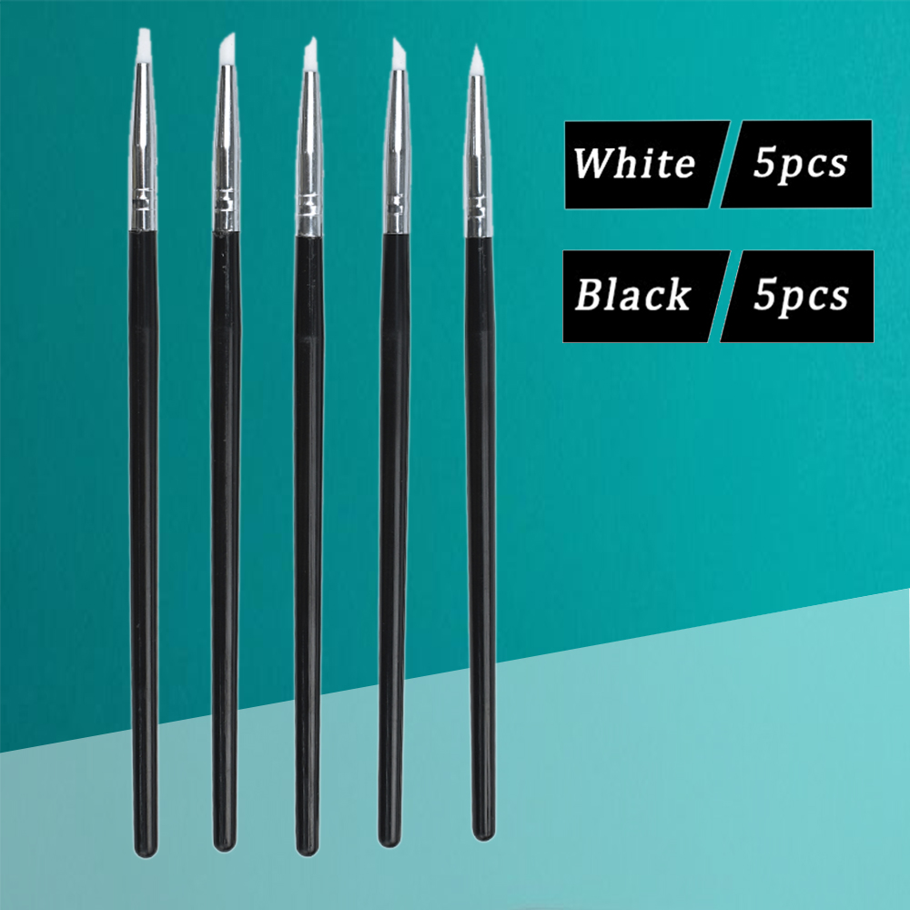5 Pcs Dental Resin Brush Pens Shaping Silicone Tooth Tool for Adhesive Composite Cement Porcelain Teeth Use