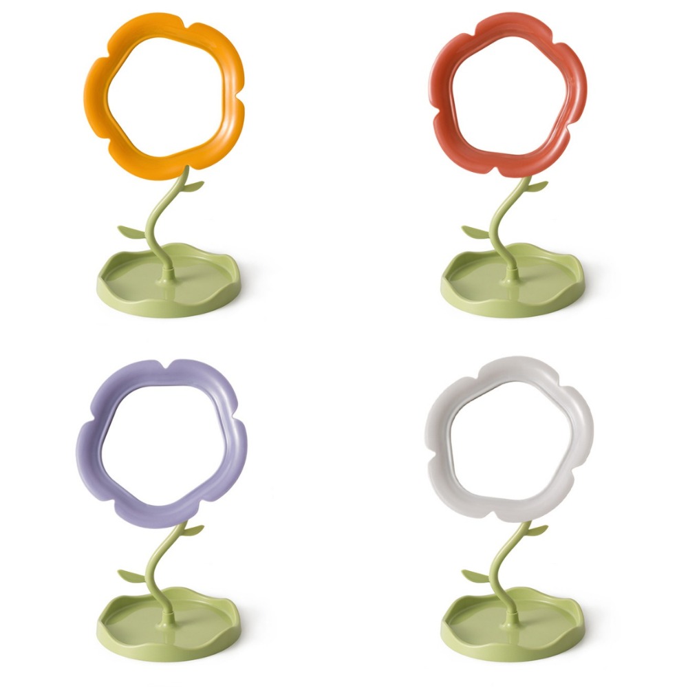 Cute Sunflower Shaped Dressing Mirror Classic High-definition Desktop Makeup Mirror Flower 360 Degree Rotation Table Mirror Home