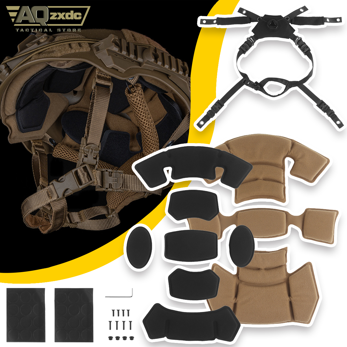 Tactical Helmet Suspension System for Team Wendy M-LOK MICH Airsoft Hunting FAST Helmet 3.0 Chin Hanging Strap Spongy Liner Pad