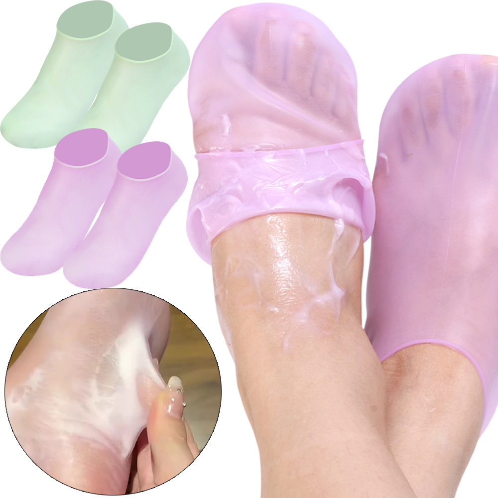 1Pairs Silicone Moisturizing Spa Gel Heel Socks Foot Care Socks Cracked Dead Skin Remove Protector Pain Relief Pedicure Tools
