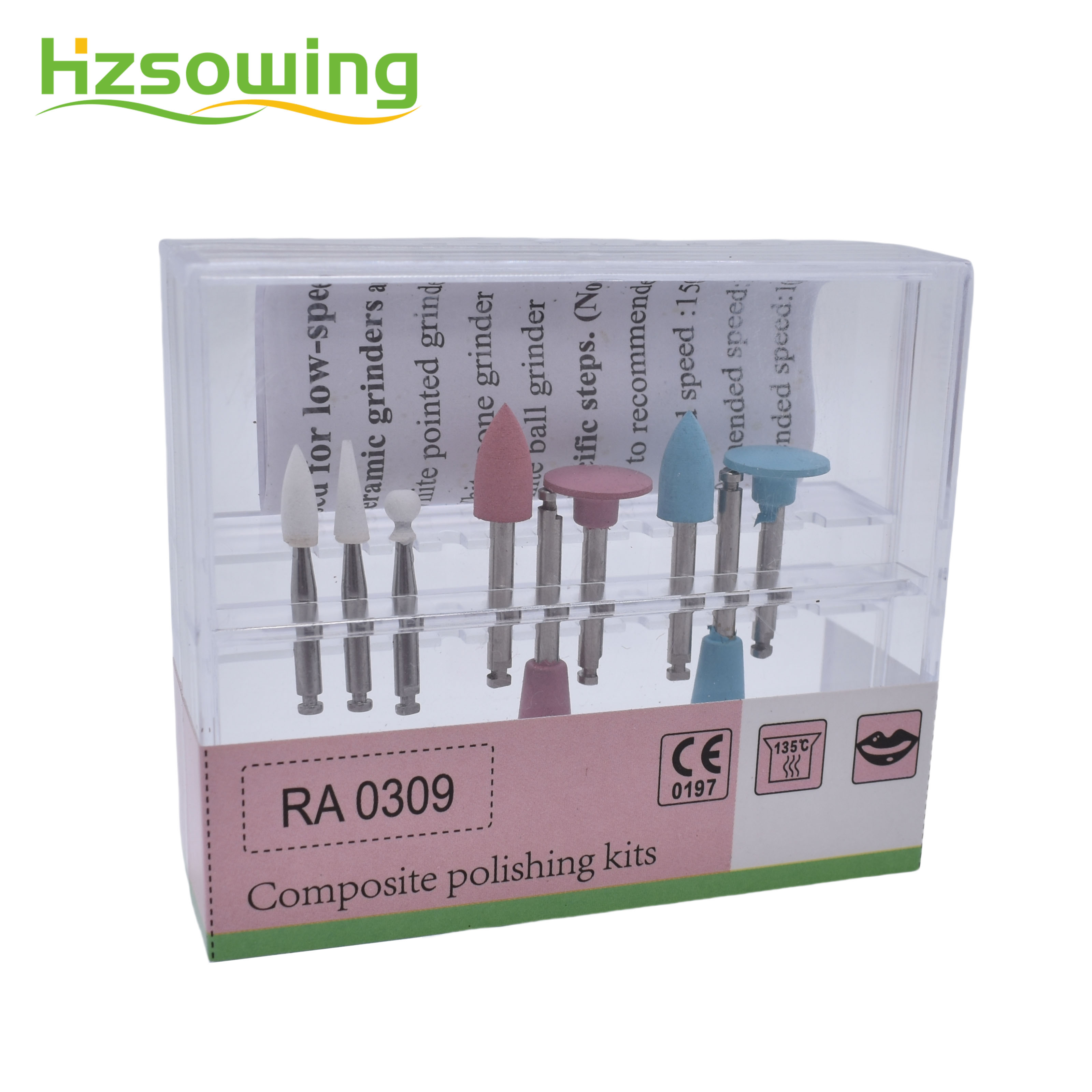 Dentistry Tools 9pcs/Box Dental Composite Polishing for Low Speed Handpiece Contra Angle Kit RA0309 Resin Sanding Polishing Set
