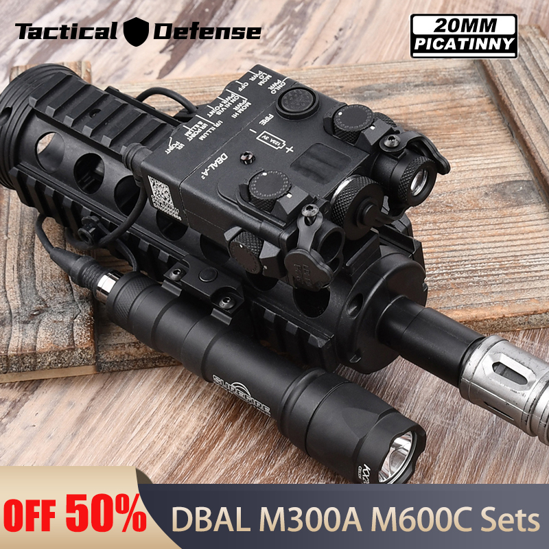 Tactics DBAL-A2 Simplified Version Surefir M300A M600C Flashlight Sets Red Dot Airsoft Indicator Fit 20mm Rail Hunting Laser