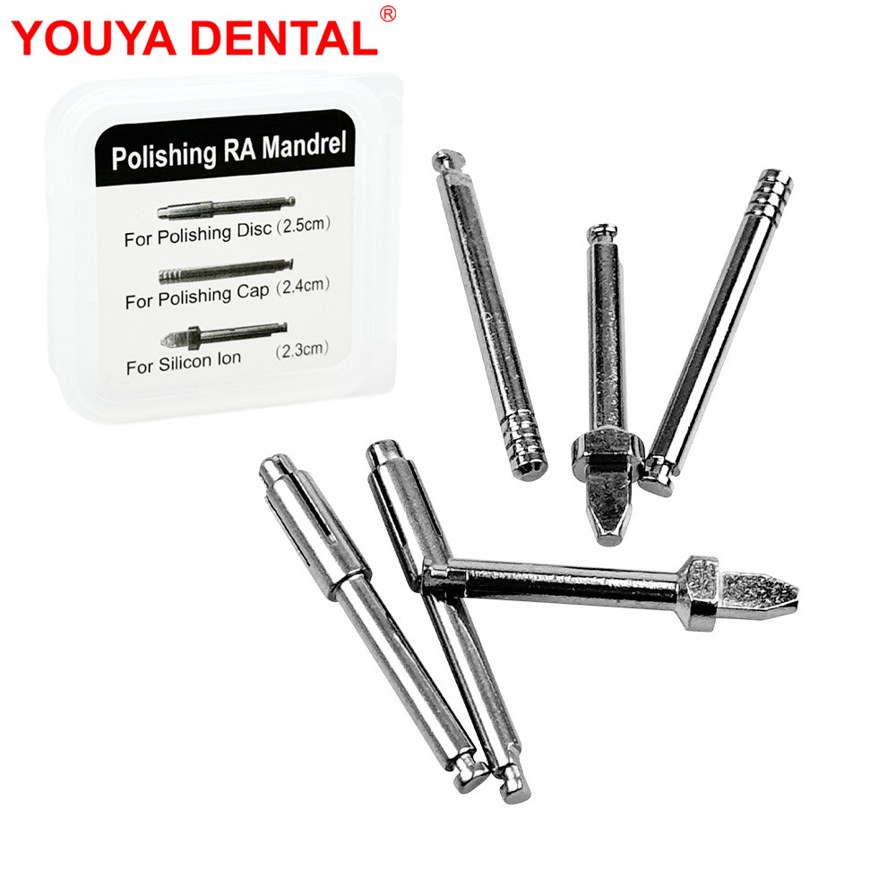 6pcs/set Dental Polishing RA Mandrel Super Roots Canal For Polishing Disc\Cap\For Silicon lon\ Dentistry Materials Dentist Tools