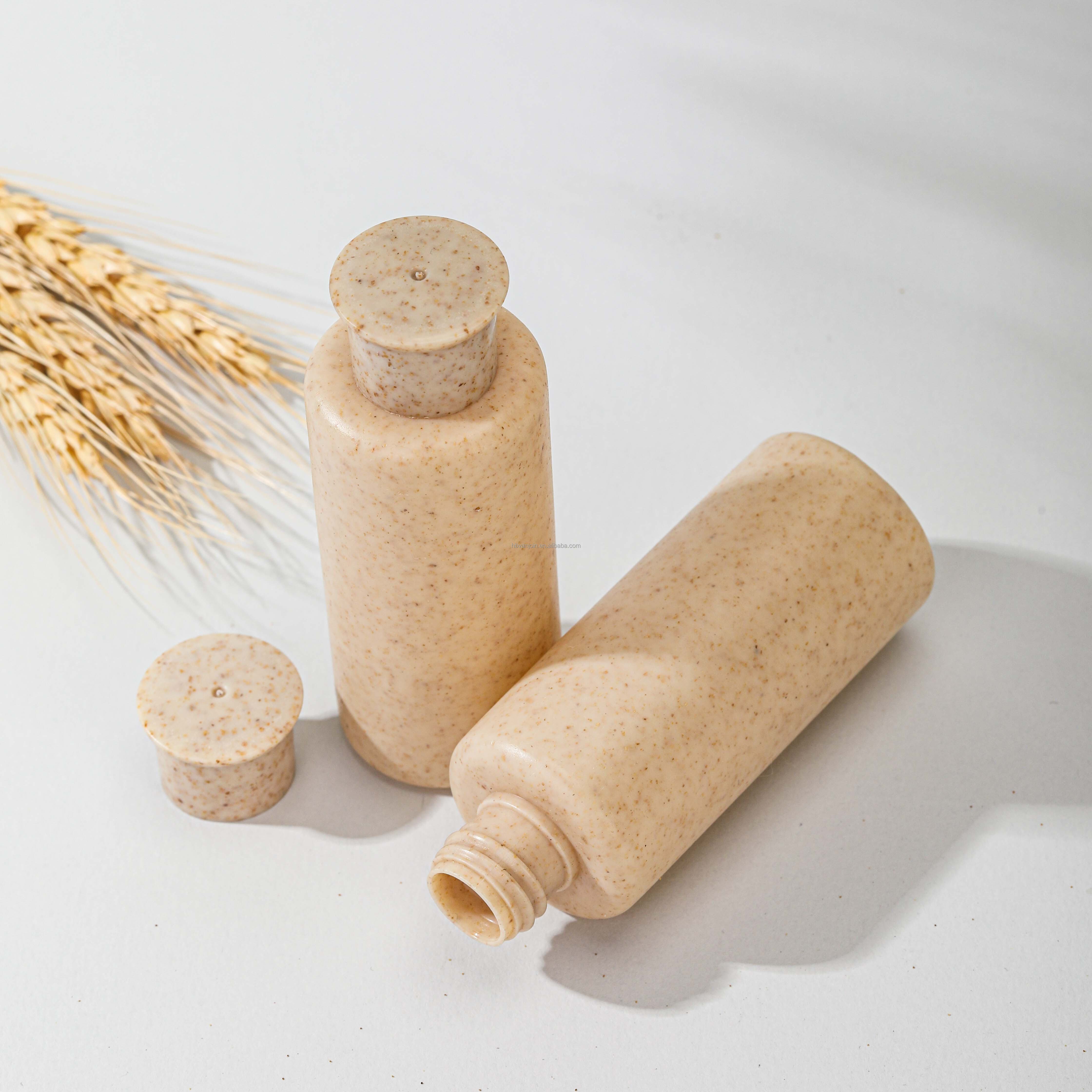 Biodegradable Bottle Bath Shampoo Lotion Empty Cosmetic Packaging Bamboo Bottles Hotel Recyclable Biodegradable Plastic Cosmetic