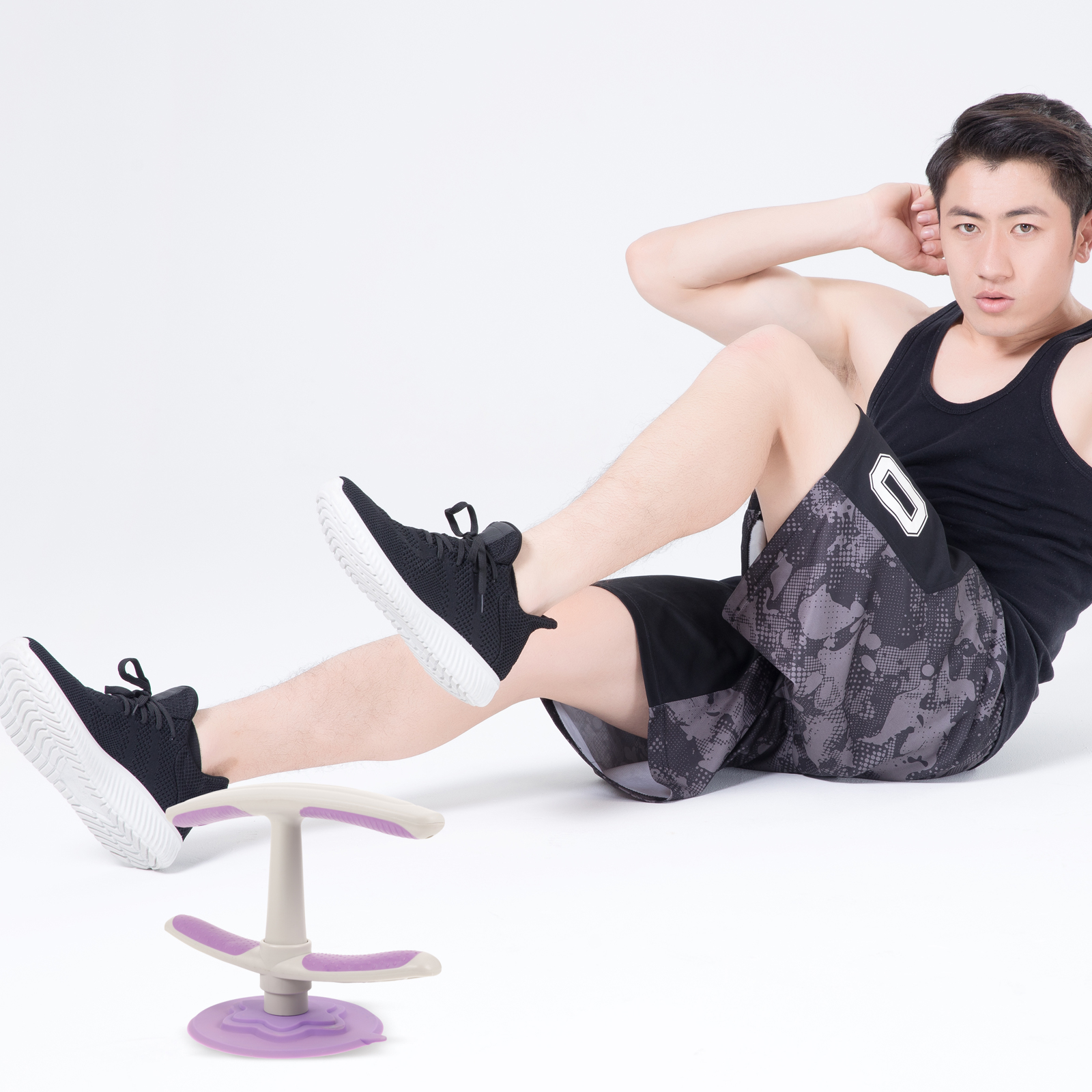 Abdominal Curl Assist Device Sit-up Aid Seat Adjustable Height 4cm 12cm-16cm Strong Suction Cup Smooth Floor Fitness Equipment