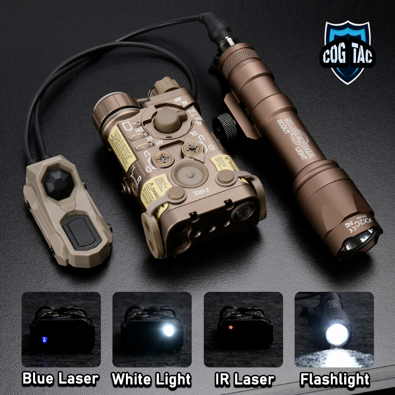 Tactical NGAL Metal Laser IR Red Dot Green Blue Aiming Surefir M300A M600C Hunting Scout Lamp Dual Function Switch Fit 20mm Rail