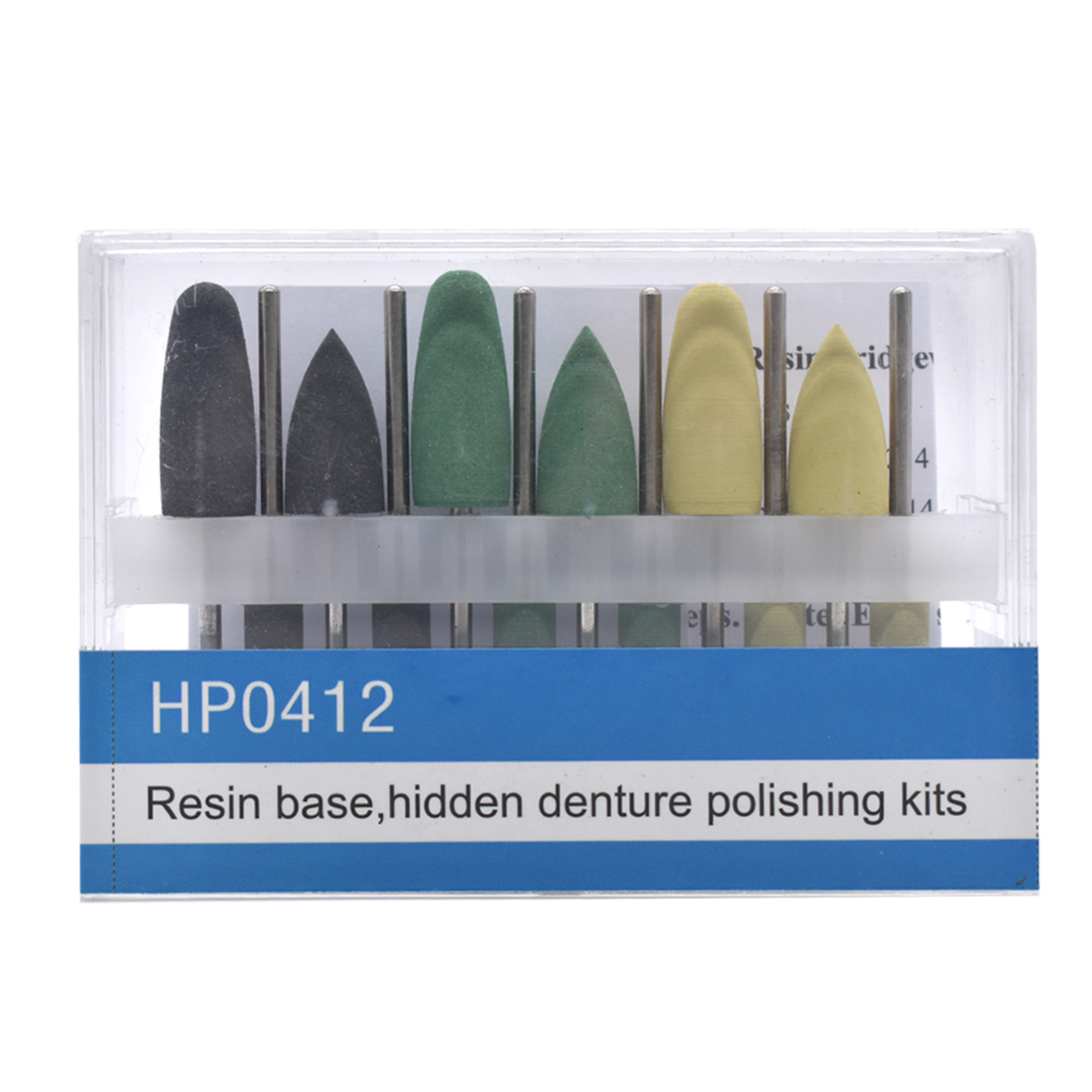 9 pcs Dental Silicone Rubber Trimming Polishers Bur Resin base hidden denture polishig kit Porcelain Zirconia Denture Acrylic