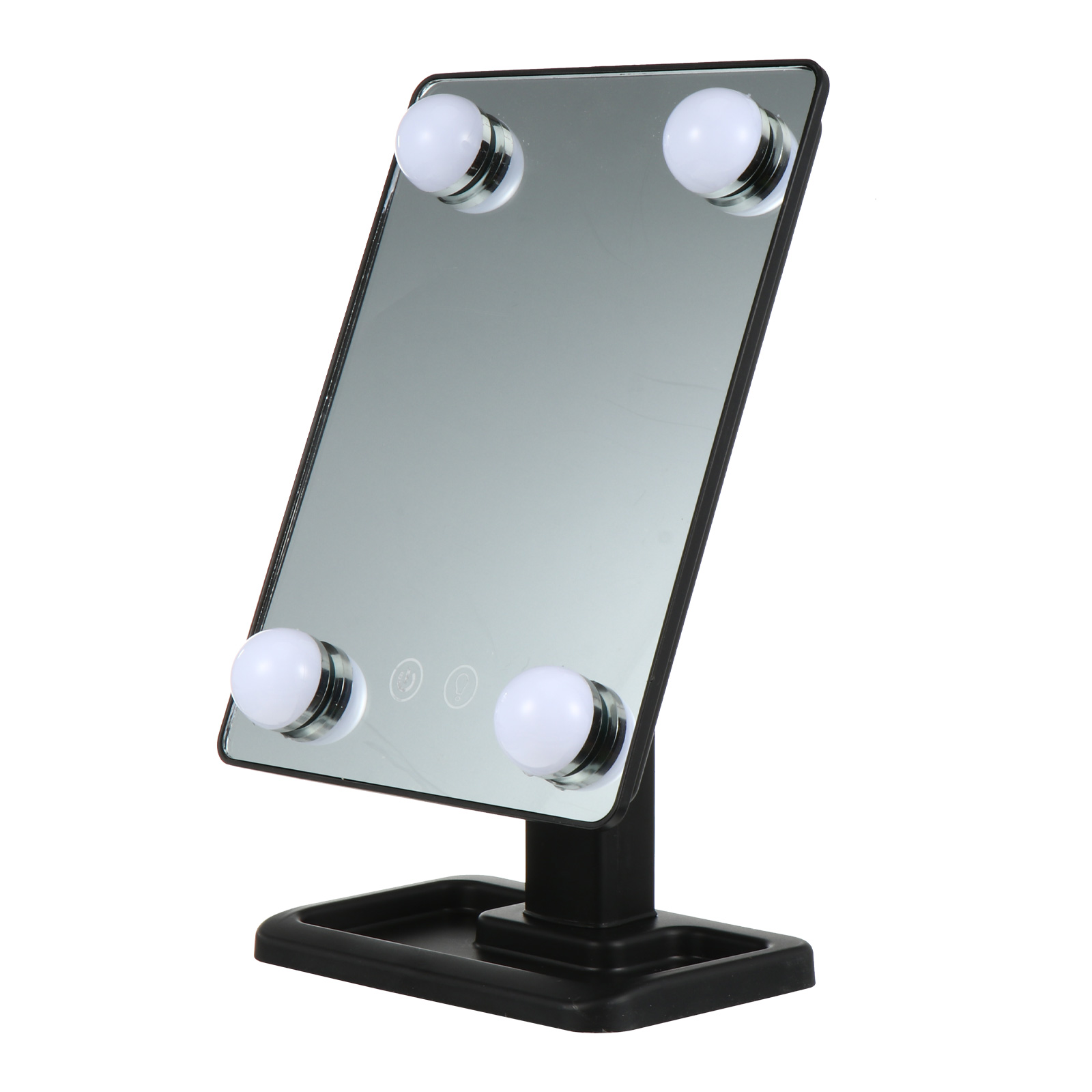 LED Makeup LED Light ABS Tabletop Safe Durable Long Swivel Vanity Mirror for Bathroom Bedroom