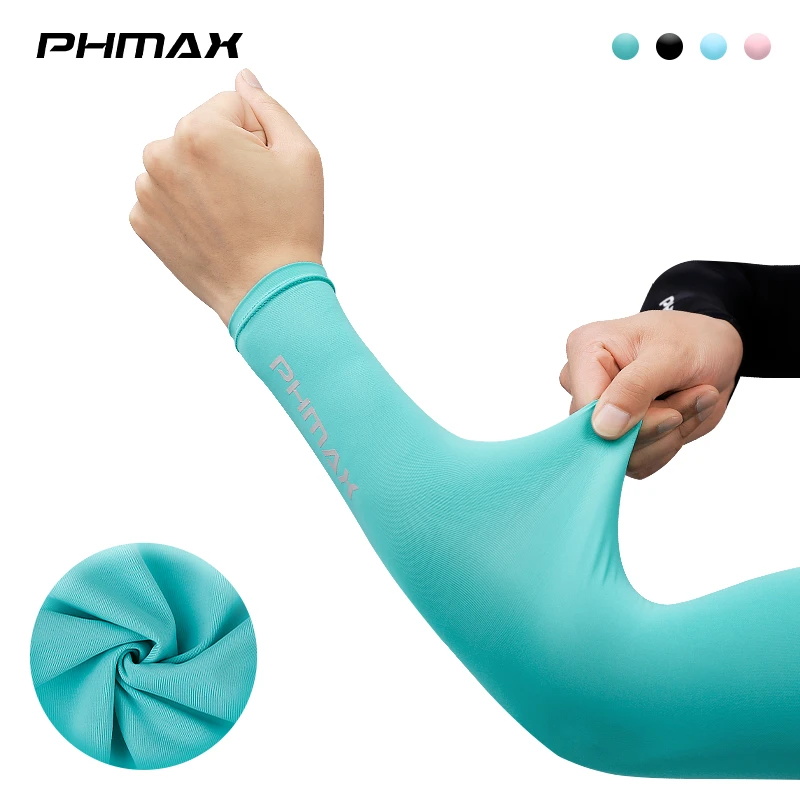 PHMAX Cycling Arm Sleeves Breathable UV Protection Running Arm Covers Fitness Basketball Elbow Pad Ice Silk Arm Wamrers