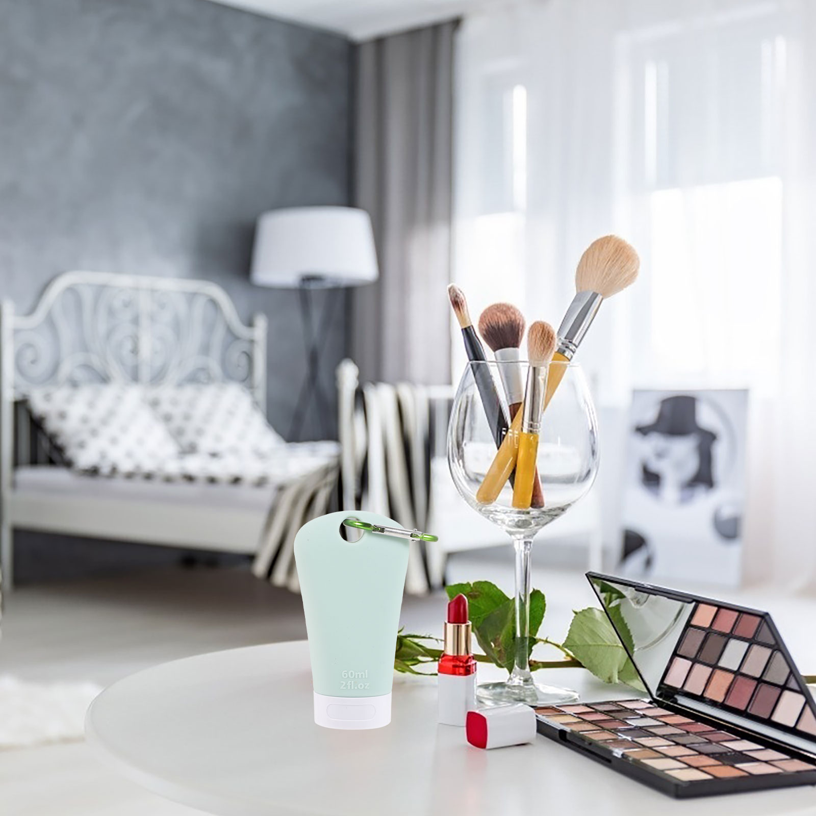 4 Pcs 60ml Travel Size Refillable Bottles Empty Shampoo Lotion Dispenser Portable Leak Proof Squeeze Silicone Bottle Set