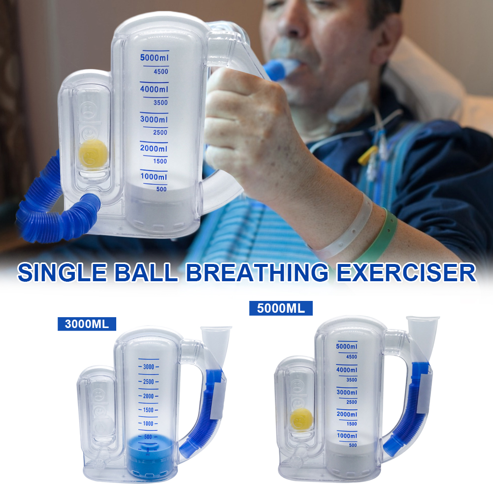 Breathing Trainer Vital Capacity Exercise  3000/5000ml Three-ball Meter Spirometry Trainer Lung Function Breathing Exerciser