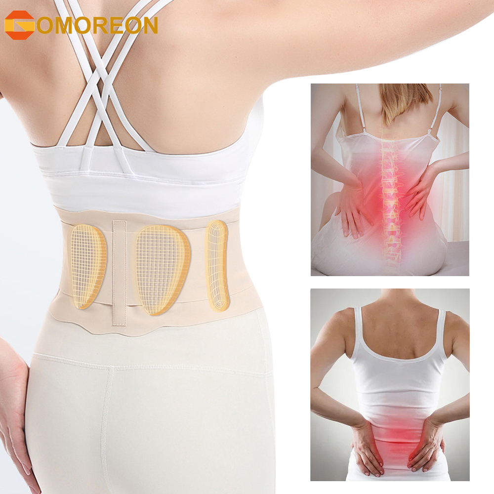 1Pc Ultra Thin Back Brace with 3D Lumbar Pad, 2 Flexible Supports, Back Brace for Lower Back Pain for Sciatica Scoliosis Relief