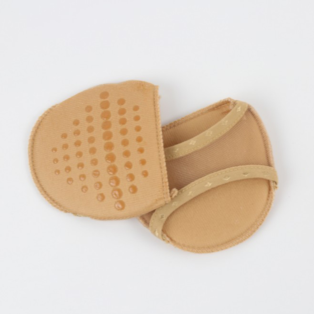 Anti-clip Foot Insoles Peep-toe High Heel Forefoot Pads Cushion Gel Shoe Inserts Comfort Support Breathable Khaki Size S M