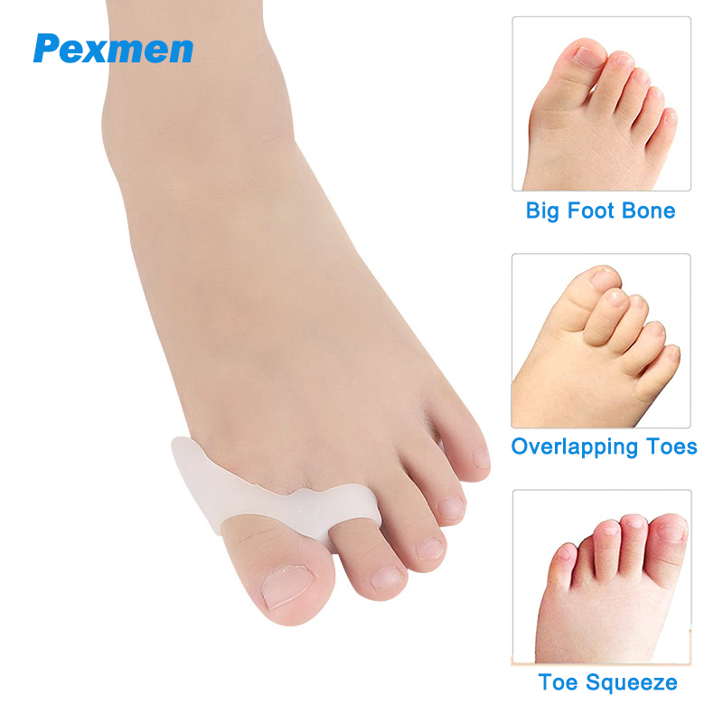 Pexmen 2/4Pcs Gel Toe Separators for Kid Overlapping Toe Bunion Corrector Pads for Pain Relief Relief Foot Protector