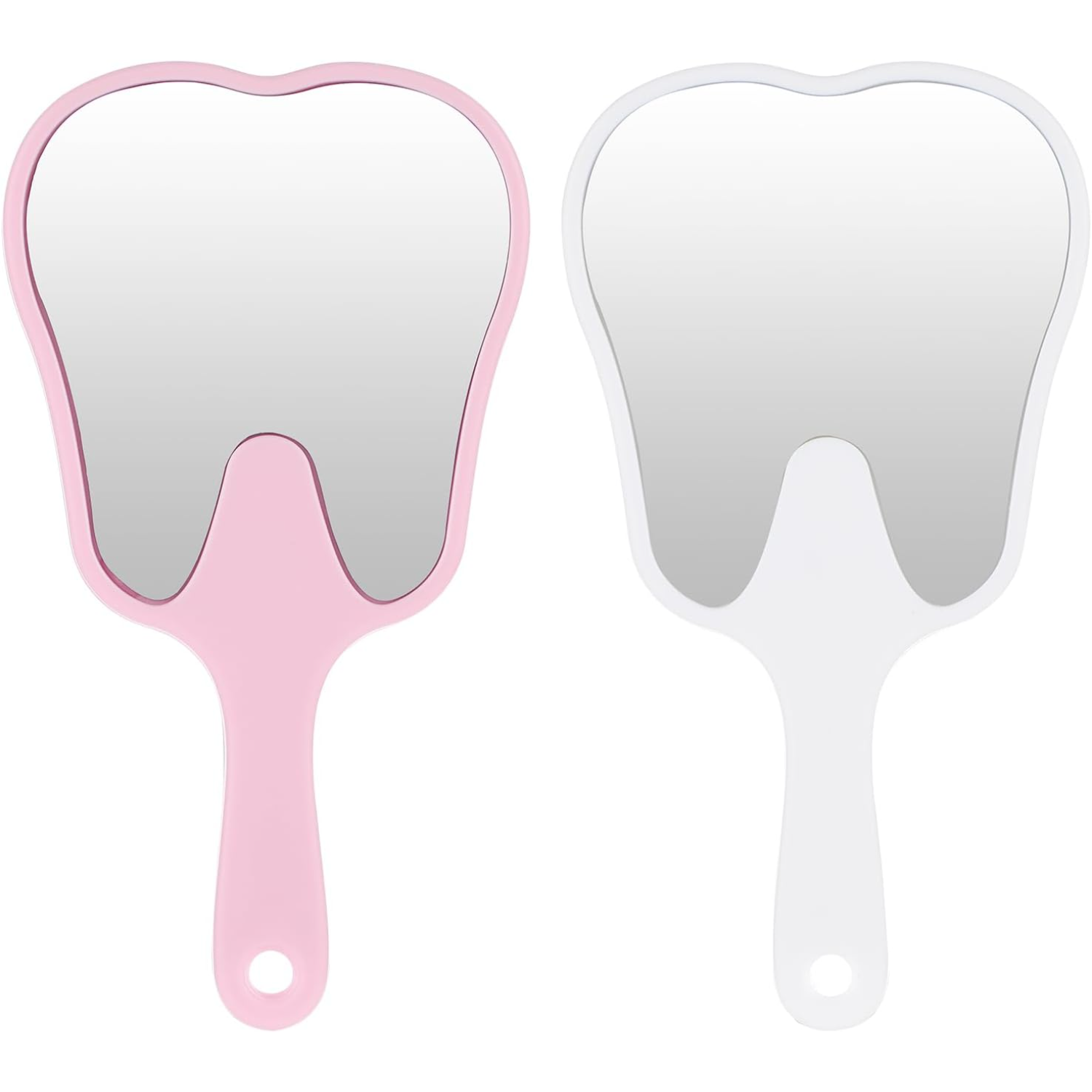 Handheld Mirrors Makeup Mirrors 2 Pcs Tooth Shaped Mirror Portable Cosmetic Mirror Cute Dental Mirrors Single Sided Vanity Mirro