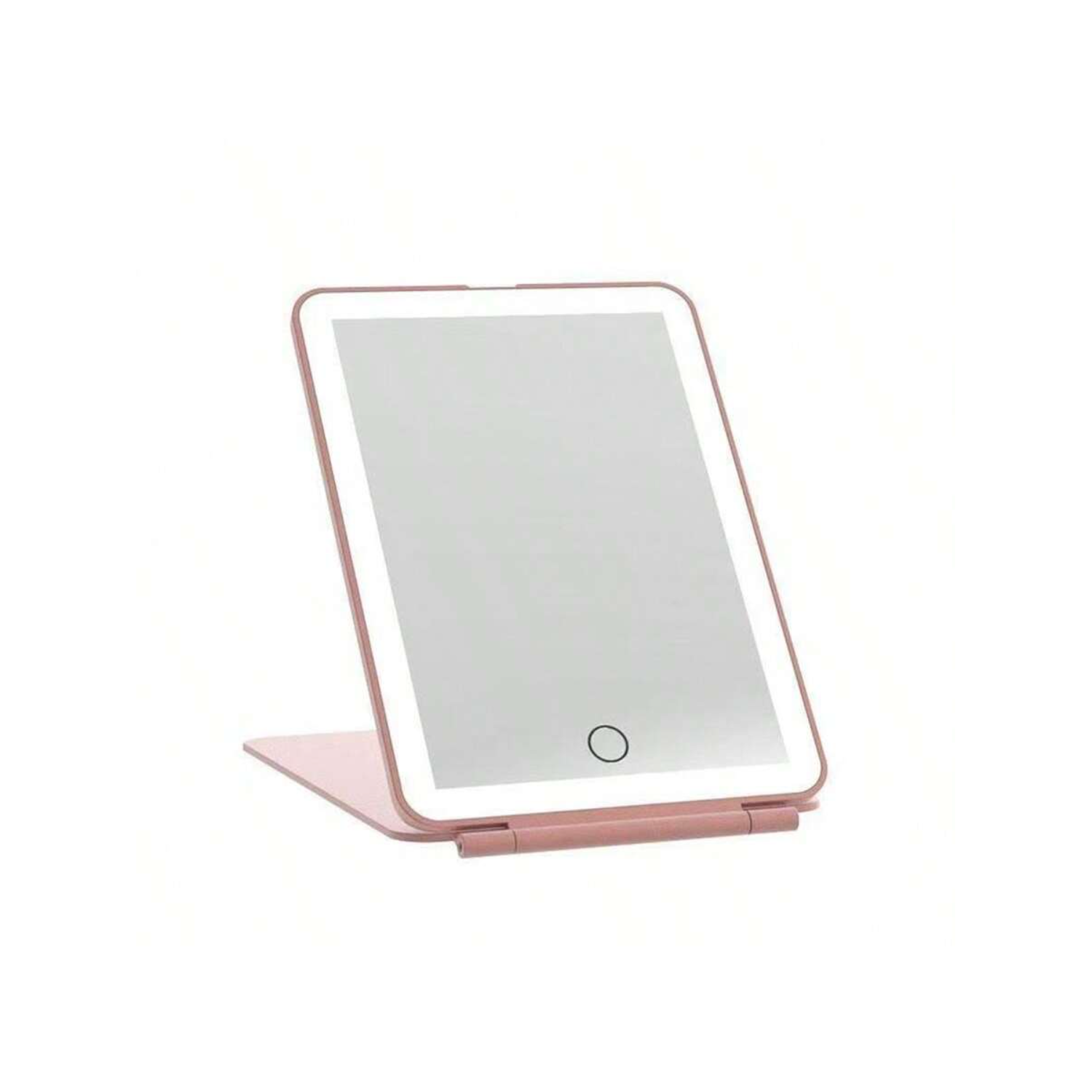 Usb Charging Led Travel Makeup Mirror With 3 Lighting Colors, Polished Surface, Foldable Portable For Makeup Table, Rechargeable