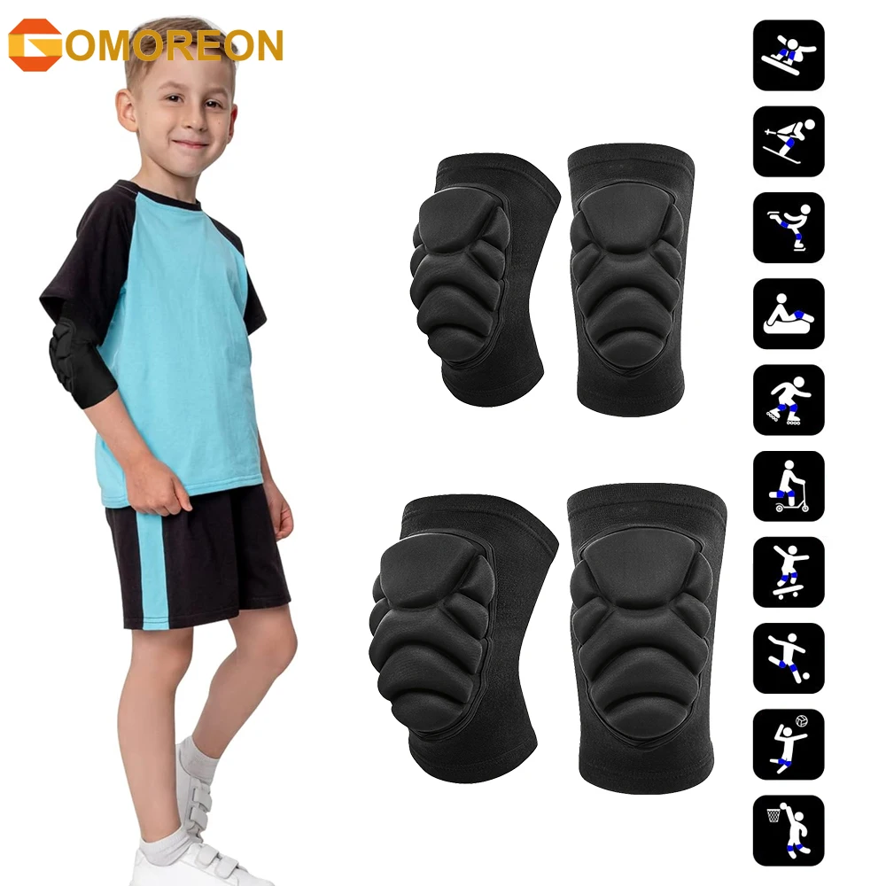 Knee and Elbow Pads for Kids Honeycomb Compression Sleeves Pads Guards Sports Protective Gear for Basketball Football Cycling