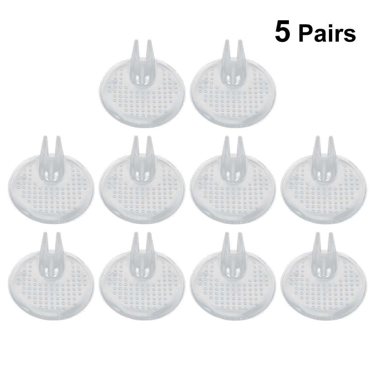 5 Pairs Gel Material Soft Toe Insert Forefoot Protector Damping Cushions Self Adhesive Insole Half Insole Foot Care Tools