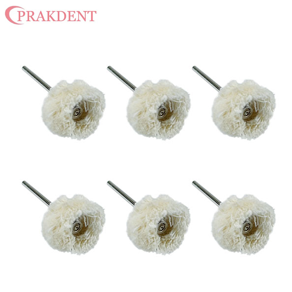 Dental Polishing Brush White Cotton Thread Flat Brush Hair Rotary Grinding Tools Low Speed Buff Dental Lab Materials 10pcs