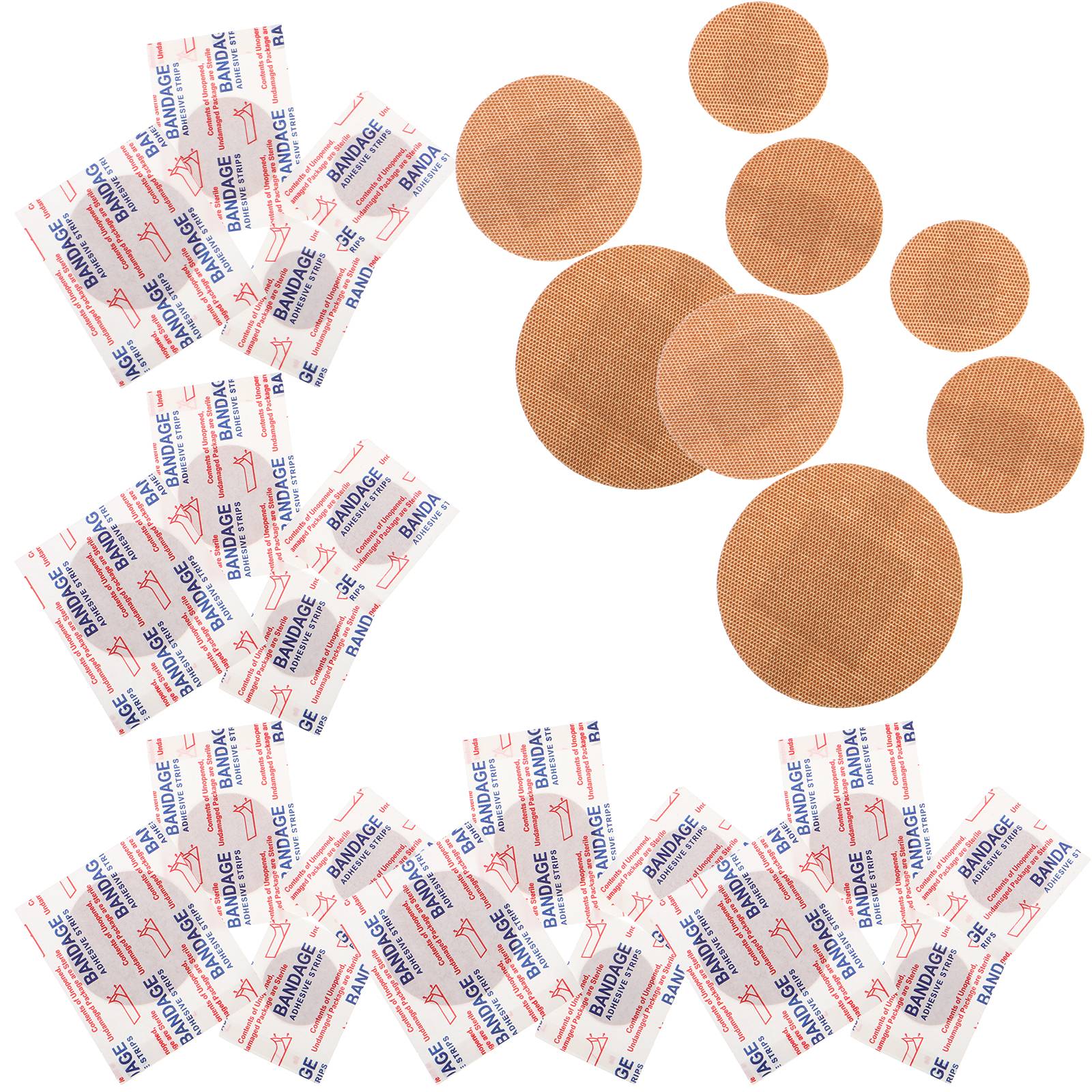 80PCS Round Bandages Breathable Flexible Fabric Wraps for Fingertips Thumb Joint Circle Bandage Small Portable First Aid Elastic