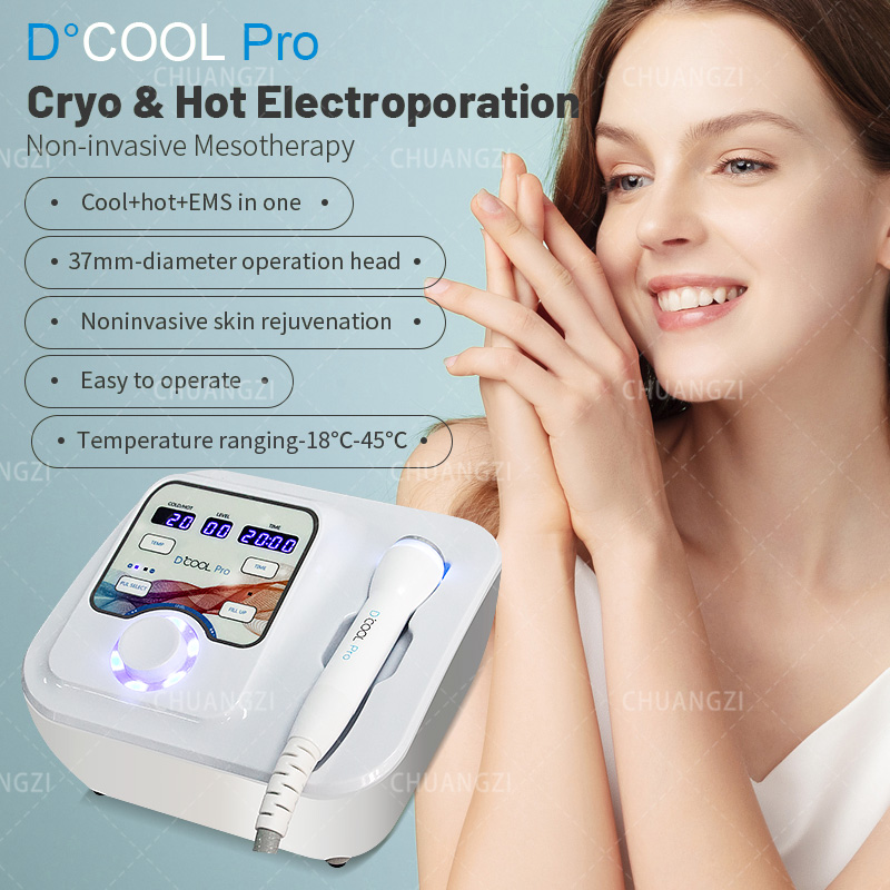 2025 NEW Dcool Portable Cool + Hot + EMS For Skin Tightening Anti Puffiness Facial Electroporation Machine Beauty Device